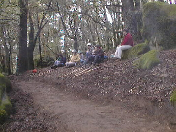 Lunch on the trail at Castle Rock. Click for full sized image