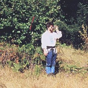 Scott Heeschen surveys new Ridge Trail at Sanborn-Skyline