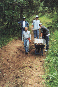 The maintenance crew on May 13 -- click for a larger image [119Kb]