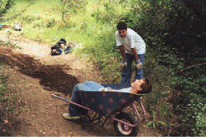 Other uses for a wheelbarrow (May 13) -- click for a larger image [113Kb]