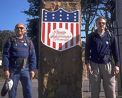 Dinesh Desai and Bob Cowell begin their walk