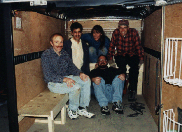 Improvements to the tool trailer and improved tools (left to right: Bill Henzel, Darwin Poulos, Cathy Sewell, Frank Rowand, Dave Croker) -- Click for full-size image